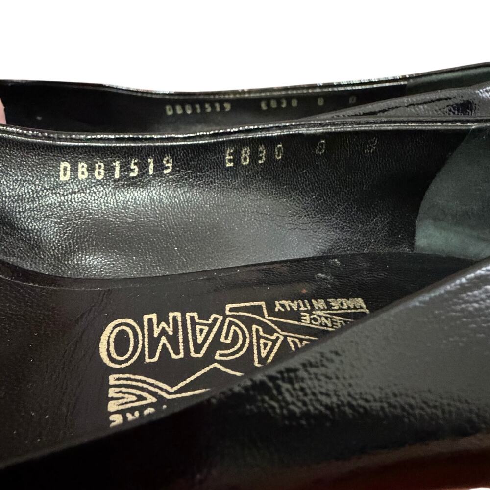 Salvatore Ferragamo Leather Peep-Toe Kitten Heel Pumps Made in Italy sz 6B - Picture 7 of 11
